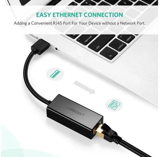 Alt view image 5 of 7 - USB 2.0 to 10/100Mbps RJ45 Ethernet LAN Adapter, Black Wired Network USB to RJ45 Network Card, Portable USB Ethernet Converter Compatible with Windows 10/8/8.1/7/XP, Mac OS, Laptop, PC, Chromebook and