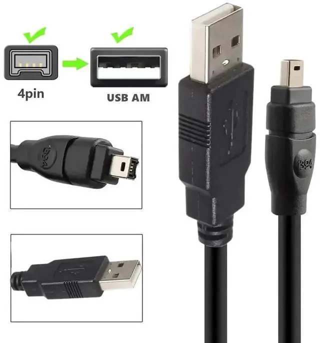 Alt view image 7 of 7 - 6FT FireWire 400 to USB 2.0 Adapter Cable, 4 Pin IEEE 1394-a Male to USB A Male Converter Cord for Digital Video Cameras, External Hard Drives, File Access on Laptops & Computers