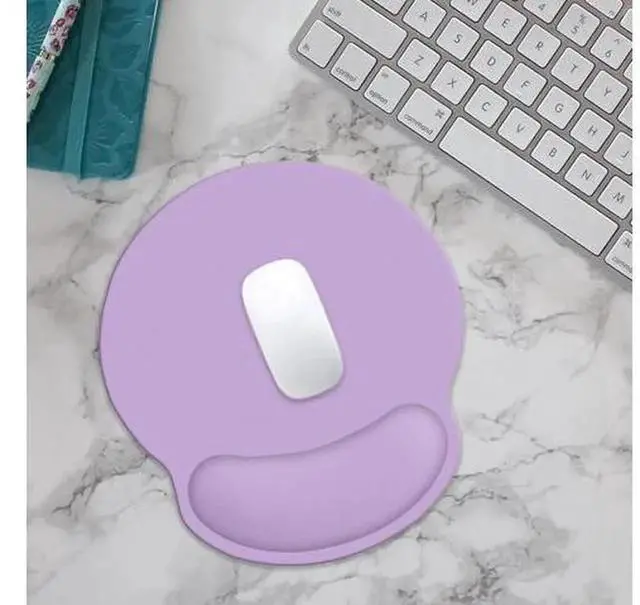 Alt view image 3 of 6 - Ergonomic Mouse Pad with Wrist Support, Comfort Gaming Mouse Mat, Non-Slip PU Base for Computer Laptop Home Office, Purple