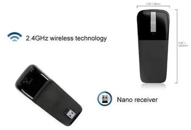 Alt view image 3 of 5 - 2nd Generation Arc Touch Wireless Mouse, Portable Foldable Bluetooth Mice Compatible with Microsoft Arc Touch for Laptop, Notebook, Desktop