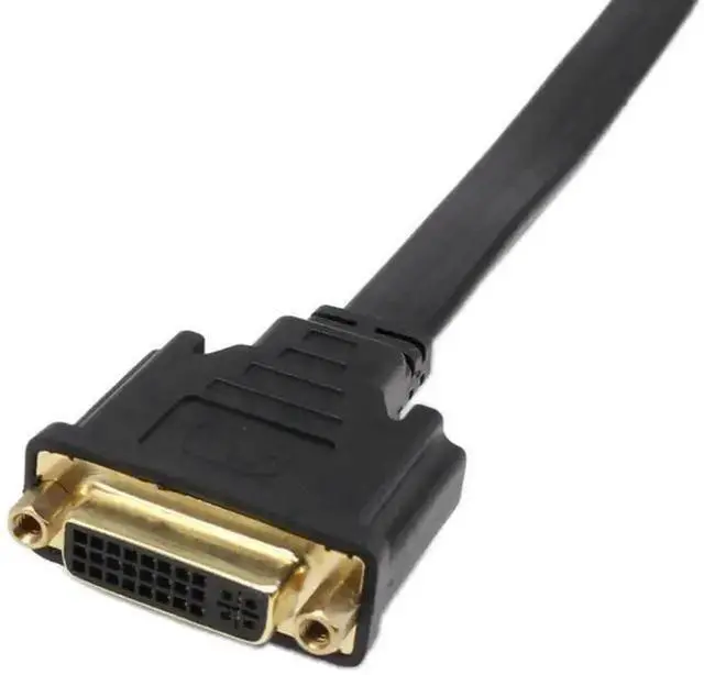 Alt view image 7 of 7 - 1FT Flat Slim DVI-D Dual Link Extension Cable, 24+1 Digital Video 90 Degree Angle DVI Male to DVI Female Extension Cord
