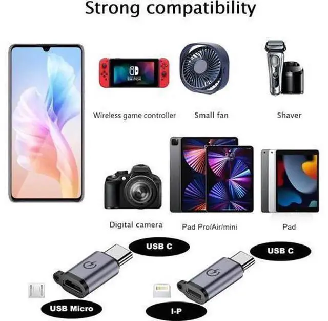 Alt view image 7 of 7 - 9 Pack USB Adapter Set, USB C to Micro USB / USB A / USB B Converter, Micro USB to Type C Adapter Multi-Pack Connector Kit