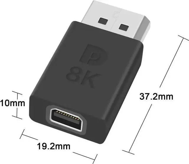 Alt view image 6 of 7 - 2 Pack DisplayPort Male to Mini DisplayPort Female Adapter, DP to mDP Converter Supports DP1.4 8K UHD Video, DP 1.2 Compatible for Monitors