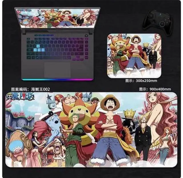 Alt view image 2 of 7 - One Piece Anime Extended Gaming Mouse Pad, Large Desk Mouse Mat with Precise Surface, Stitched Edges, Non-Slip Rubber Base, Waterproof Desk Pad for Gaming Working Office Home, 300×250mm, 1 Pack