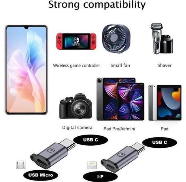 Alt view image 7 of 7 - 9 Pack USB C Adapter Set, USB-C to Micro USB, USB-C to USB A, USB A to USB-C, USB-C to USB B Converter Plug, Multi-Type Portable USB Type C Connector Kit for Smartphone, Laptop, Power Bank, Hard Drive