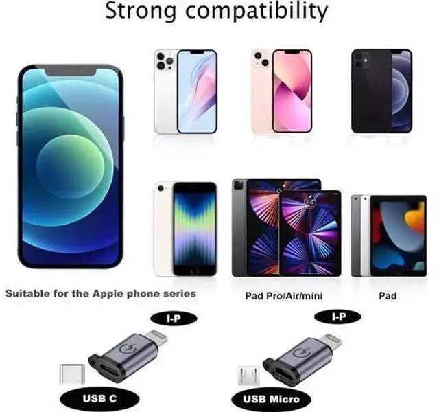Alt view image 6 of 7 - 9 Pack USB C Adapter Set, USB-C to Micro USB, USB-C to USB A, USB A to USB-C, USB-C to USB B Converter Plug, Multi-Type Portable USB Type C Connector Kit for Smartphone, Laptop, Power Bank, Hard Drive