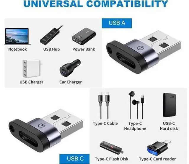 Alt view image 4 of 7 - 9 Pack USB C Adapter Set, USB-C to Micro USB, USB-C to USB A, USB A to USB-C, USB-C to USB B Converter Plug, Multi-Type Portable USB Type C Connector Kit for Smartphone, Laptop, Power Bank, Hard Drive
