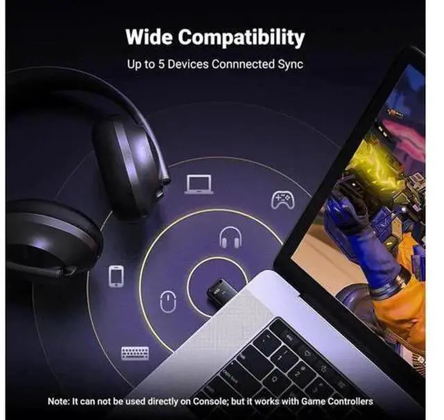 Alt view image 2 of 6 - UGREEN Bluetooth 5.4 USB Adapter for PC, Plug & Play Bluetooth Receiver Transmitter Dongle Compatible with Windows 11/10/8.1, Connect Wireless Keyboard, Mouse, Headphones, Speakers and Bluetooth Audio