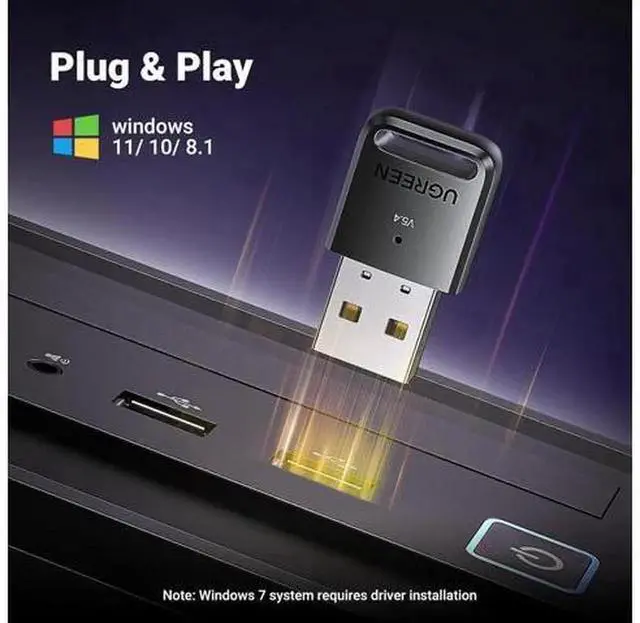 Alt view image 5 of 6 - UGREEN Bluetooth 5.4 USB Adapter for PC, Plug & Play Bluetooth Receiver Transmitter Dongle Compatible with Windows 11/10/8.1, Connect Wireless Keyboard, Mouse, Headphones, Speakers and Bluetooth Audio