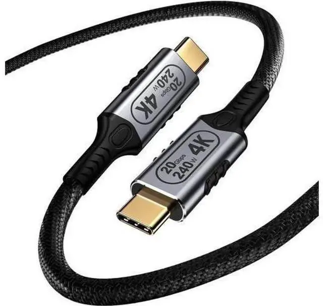 Main image of Short USB-C to USB-C Cable, USB 3.2 Gen 2 20Gbps Data Transfer, 4K@60Hz Video Output, 240W PD Fast Charging Type C Cord, Compatible with Laptop, Monitor, Smartphone, Power Bank, 1.65FT
