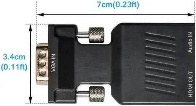 Alt view image 4 of 4 - VGA to HDMI Adapter with Audio, 1080P VGA Male to HDMI Female Converter, Active Video Audio Adaptor, Connect VGA Desktop Laptop PC to HDMI TV, Monitor, Projector, Display Screen