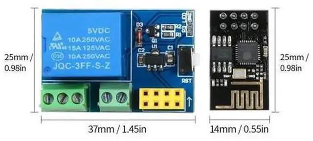 Alt view image 6 of 7 - ESP8266 WiFi Relay Module with ESP-01S, Wireless Remote Smart Control Switch, DIY Smart Socket Controller, Mobile WiFi On/Off Relay Board for Smart Home Automation, Electronic DIY Projects