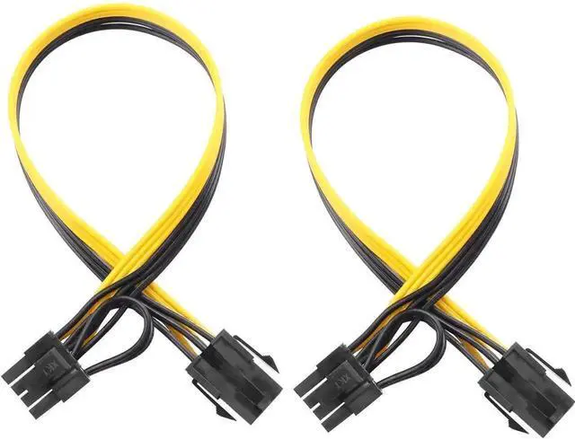 Main image of 6 Pin Female to 8 Pin (6+2) Male PCIe GPU Power Adapter Cable, PCI Express Graphics Card Power Supply Cable for Computer, Pack of 2