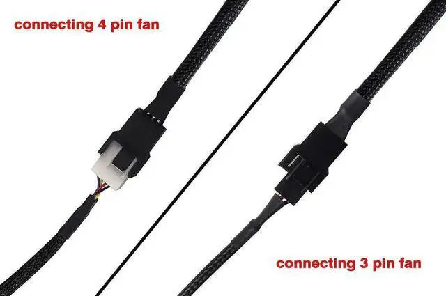 Alt view image 4 of 4 - 10 Inches PWM Fan Splitter Cable, 1 to 3 4 Pin Sleeved Braided Y Splitter, PC Fan Extension Power Converter Cable for Computer Case, Pack of 2
