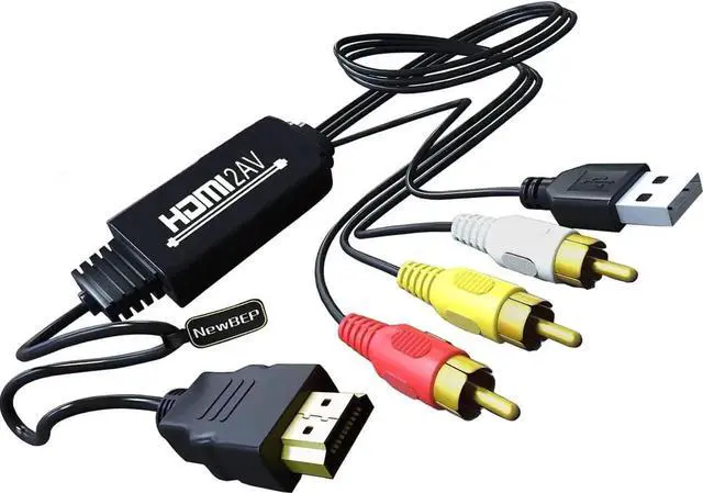 Main image of NewBEP HDMI to RCA Cable, HDMI Male to 3RCA AV Converter Adapter, Convert Digital HDMI Signal to Analog AV CVBS, Compatible with Fire TV, Roku, PC, Laptop, Xbox, PS4, HDTV, DVD Player
