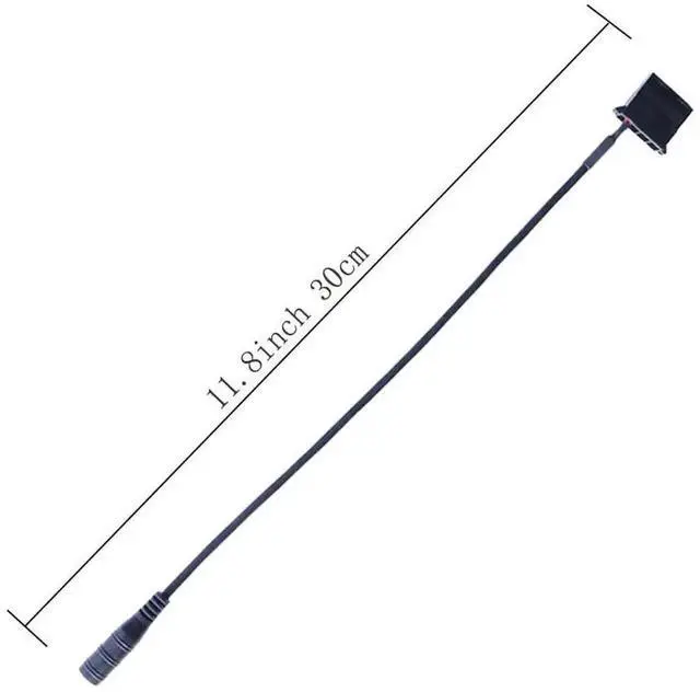 Alt view image 2 of 7 - DC Power Plug to Molex 4-Pin PC Fan Power Adapter Cable, 11.8 Inch Power Conversion Cord for Computer Cooling Fans