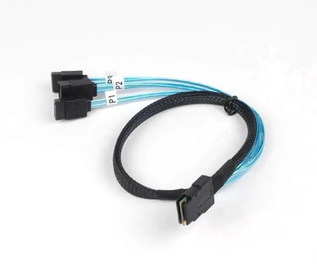 Alt view image 2 of 4 - 0.5M Mini SAS 36Pin SFF-8087 Male to 4 SATA 7Pin Female Cable, SFF8087 RAID Controller to 4 SATA HDD SSD Backplane Cable