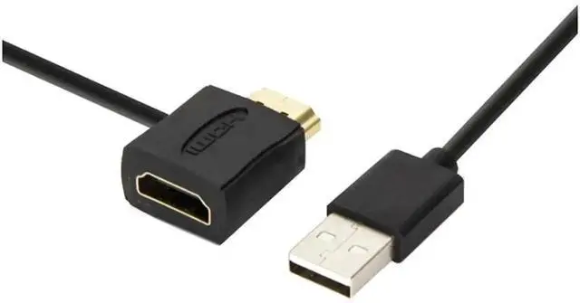 Alt view image 3 of 6 - 50CM Car USB to HDMI Fast Charging Cable, USB Male to HDMI Male & Female Conversion Power Cable, Only for Car Charging Purpose