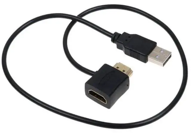 Alt view image 4 of 6 - 50CM Car USB to HDMI Fast Charging Cable, USB Male to HDMI Male & Female Conversion Power Cable, Only for Car Charging Purpose