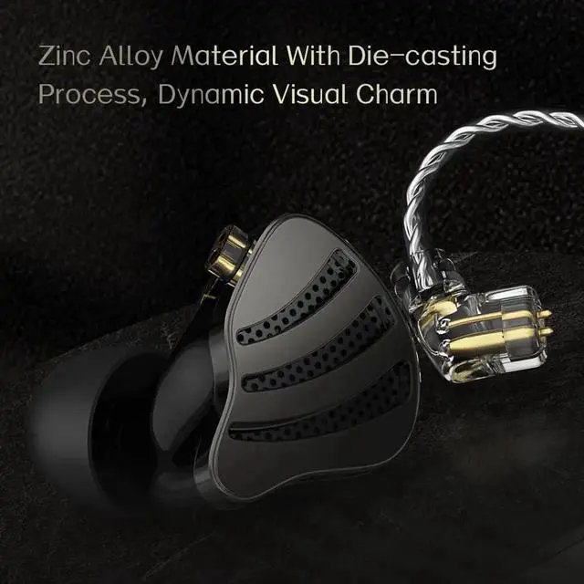 Alt view image 6 of 7 - ND Nice In Ear Monitor IEM Earphones, 1BA 1DD Hybrid Drivers HiFi Earbuds, Clear Sound Headphones with Metal Faceplate & 2 Pin Detachable Audio Cable