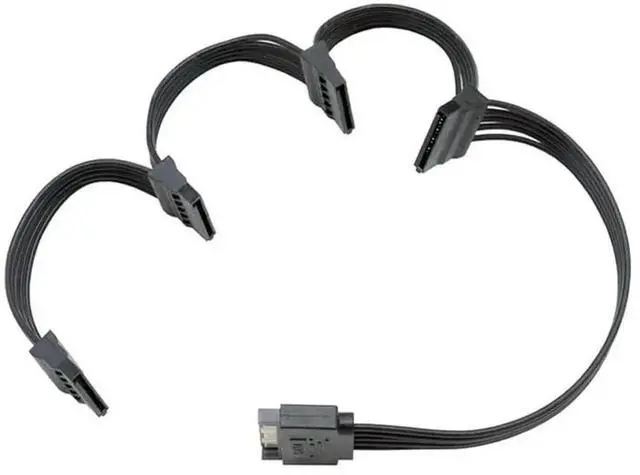 Main image of 23Inch/58CM SATA 15Pin Power Extension Cable 1 to 4, SATA Male to Female Power Extender Adapter Cord for HDD SSD Hard Drives