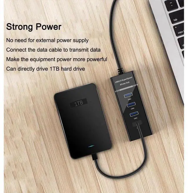 Alt view image 5 of 7 - eokCXOY 4 Ports USB 3.0 Hub, High Speed 1 to 4 USB Splitter Multi-Port Expansion Hub Adapter for Desktop PC, Laptop, Notebook