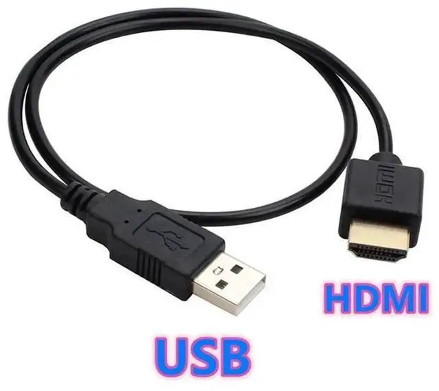 Alt view image 2 of 6 - 50CM Car USB Male to HDMI Male Fast Charging Cable, Vehicle USB to HDMI Power Conversion Cord, Only for Car Charging Use