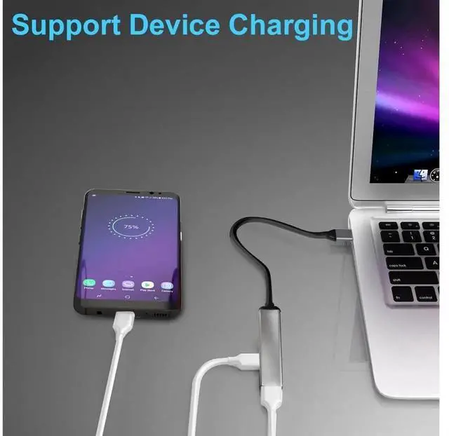 Alt view image 2 of 7 - 4-Port Ultra Slim USB Hub, USB 3.0 & USB 2.0 Mini Portable USB Splitter Expander Adapter for Laptop, MacBook Air, iMac Pro, Mac Mini/Pro, Surface Pro
