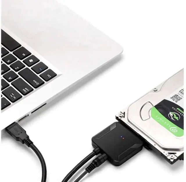 Alt view image 2 of 7 - eokCXOY USB 3.0 to SATA Adapter Cable, Super Speed SATA III Hard Drive Converter with Power Supply, UASP Supported for 2.5 Inch & 3.5 Inch HDD SSD