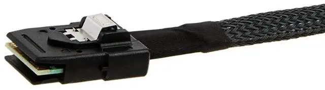 Alt view image 2 of 4 - 3FT Mini SAS Cable SFF-8087 to SFF-8087, Straight to Right Angle High Speed Data Cable for SAS RAID Controllers, Server Backplanes