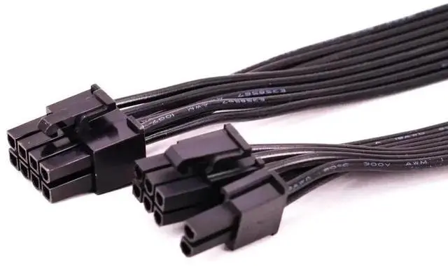 Alt view image 4 of 4 - ATX CPU 8 Pin Male to Dual PCIe 2X 8 Pin (6+2) Male Power Cable, Modular PSU Power Adapter for Corsair, Graphics Video Card Power Cord, 25 inch+9 inch (63cm+23cm)