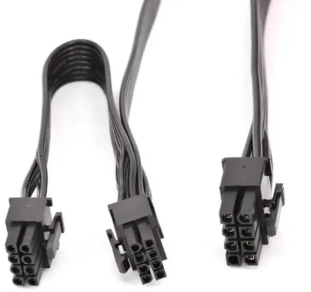 Alt view image 3 of 4 - ATX CPU 8 Pin Male to Dual PCIe 2X 8 Pin (6+2) Male Power Cable, Modular PSU Power Adapter for Corsair, Graphics Video Card Power Cord, 25 inch+9 inch (63cm+23cm)