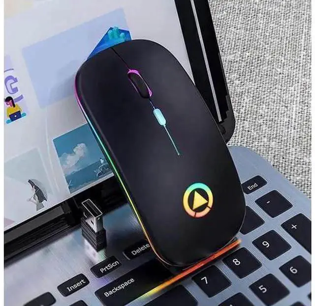 Main image of 2.4GHz Wireless Rechargeable RGB Optical Mouse, Cordless USB Computer Mice for PC and Laptop