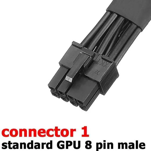 Alt view image 2 of 4 - 15-inch Braided Sleeved Dual Mini 6 Pin to 8 Pin PCIe Video Card Power Adapter Cable for Mac Pro Tower & Power Mac G5