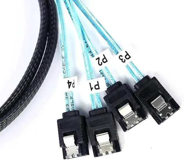 Alt view image 2 of 6 - Mini SAS to SATA Breakout Cable 3.3FT (1M), SFF-8087 to SATA Forward Breakout Cord, Mini-SAS Controller to Hard Drive Cable