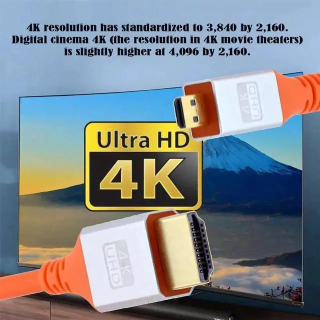 Alt view image 3 of 7 - 2M Micro HDMI to HDMI Cable, Hyper Super Flexible Ultra Soft High Flex High Speed Cord, 4K Micro HDMI Male to HDMI Type-A Male Cable for Computer, HDTV