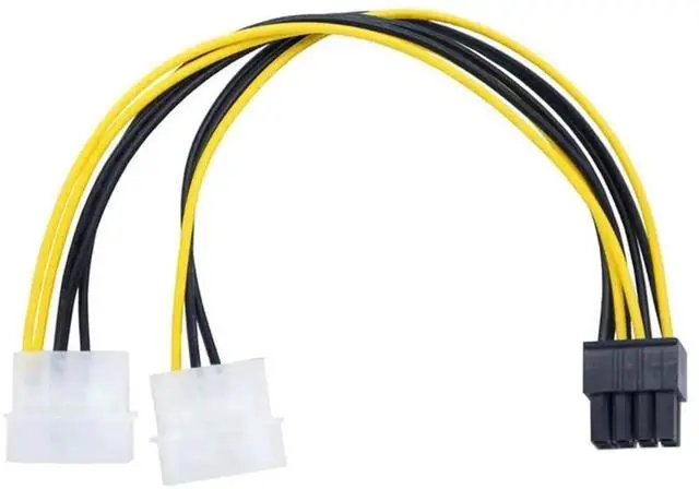 Main image of Dual 4 Pin Molex to 8 Pin GPU Power Cable, 22cm (8.6 Inch) ATX PCIe Video Card Power Adapter Cord