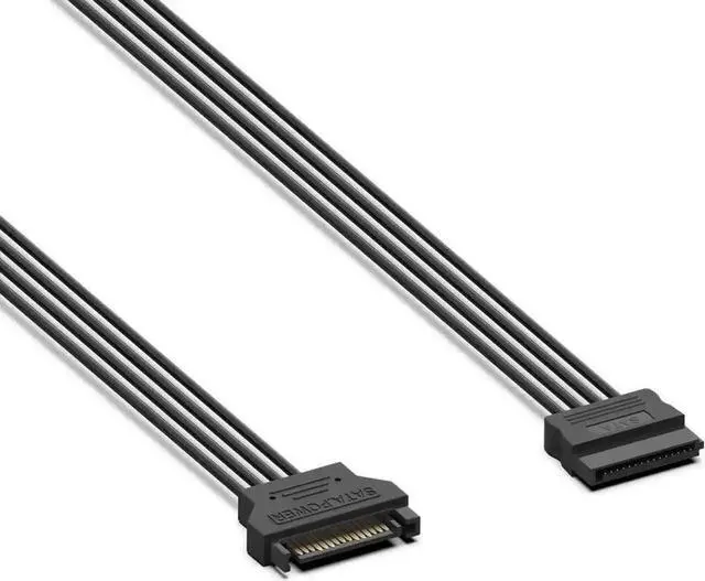 Alt view image 5 of 6 - 3 Pack 15 Pin SATA Power Extension Cable, SATA Male to Female Power Extender Cord for PC Hard Drive, SSD