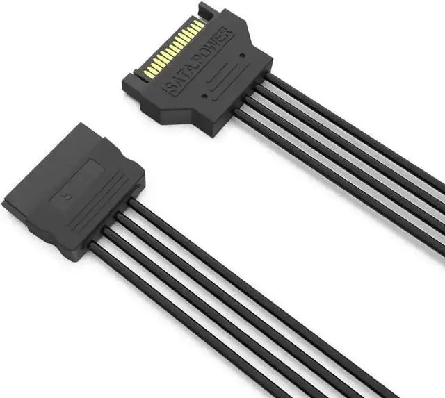 Alt view image 3 of 6 - 3 Pack 15 Pin SATA Power Extension Cable, SATA Male to Female Power Extender Cord for PC Hard Drive, SSD