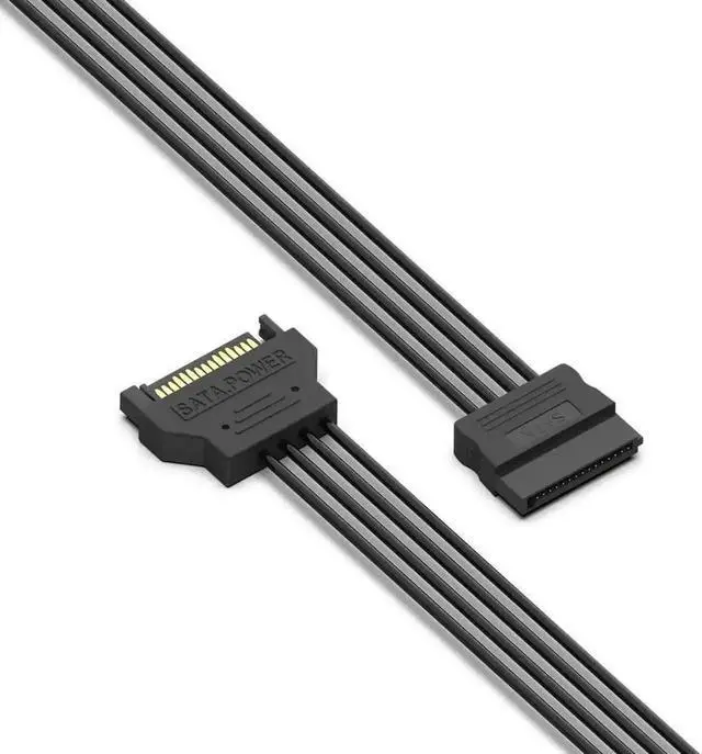 Alt view image 2 of 6 - 3 Pack 15 Pin SATA Power Extension Cable, SATA Male to Female Power Extender Cord for PC Hard Drive, SSD