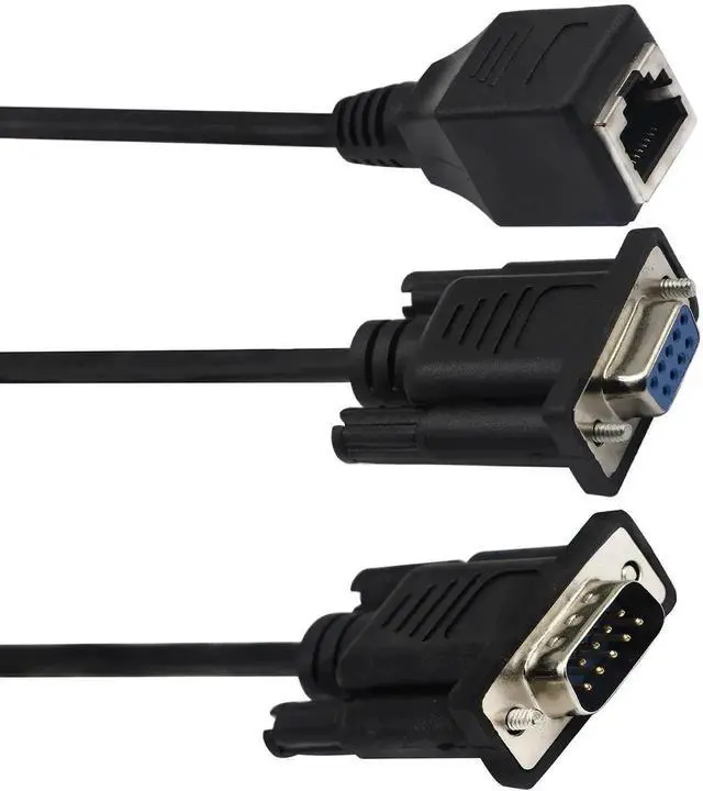 Alt view image 7 of 7 - 2 Pack RJ45 to RS232 Serial Console Cable, DB9 9-Pin Male & Female to RJ45 Female Cat5 Cat6 Ethernet Adapter Cord, 15CM (6 Inch)