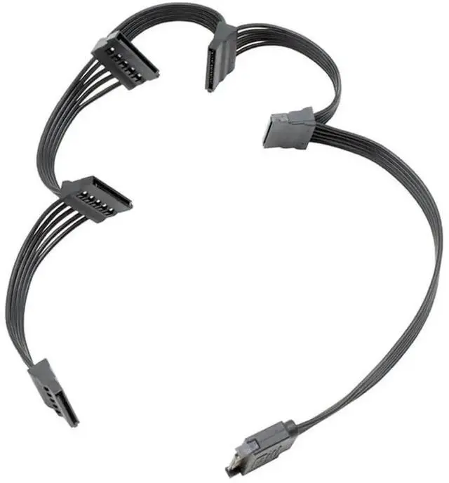 Main image of 15 Pin SATA Male to Female Power Extension Cable, 26 Inch (66CM) SATA Power Extender Adapter for HDD SSD Hard Drive, 1 to 5