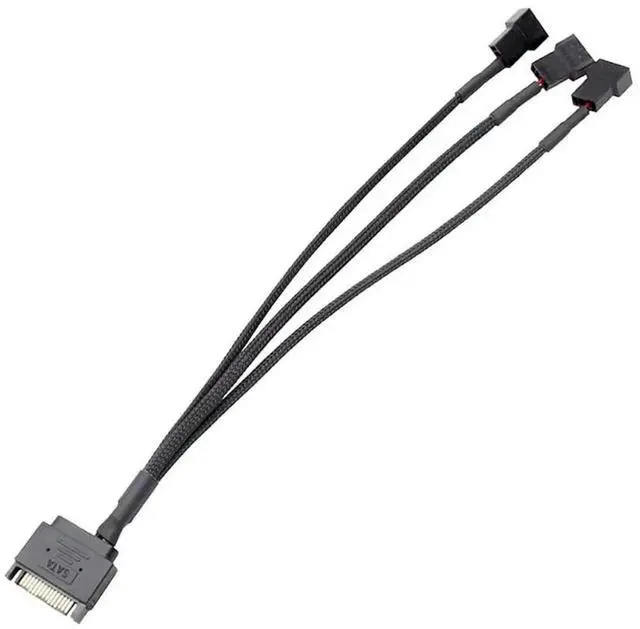 Alt view image 5 of 6 - 15 Pin SATA to 3/4 Pin PC Case Fan Power Splitter Cable, 1 to 3 Fan Adapter Extension Cord 10.6 Inch (27cm), 12V SATA Fan Power Converter