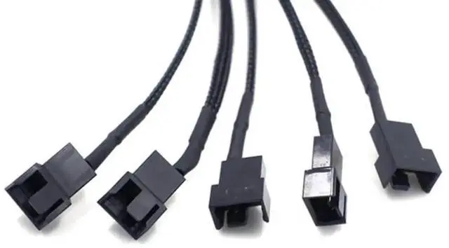 Alt view image 6 of 6 - 15 Pin SATA to 3/4 Pin PC Case Fan Splitter Cable, 1 to 5 12V Fan Power Adapter Extension Cord 10.6 Inch (27cm)