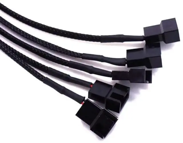 Alt view image 3 of 6 - 15 Pin SATA to 3/4 Pin PC Case Fan Splitter Cable, 1 to 5 12V Fan Power Adapter Extension Cord 10.6 Inch (27cm)