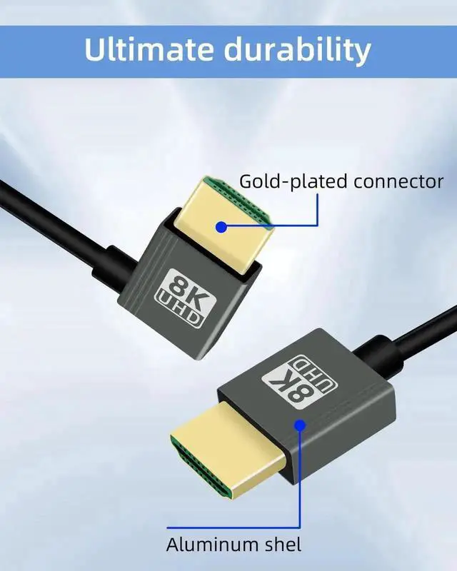 Alt view image 7 of 7 - 8K@60Hz Left Angle Coiled HDMI 2.1 Cable 2.2FT, 90 Degree Short Spring Spiral HDMI to HDMI Cord, 48Gbps Ultra High Speed HDMI Cable for Camera, Capture Card, Tablet, TV, Game Console
