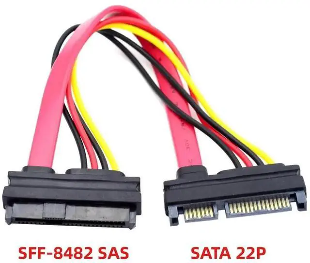 Alt view image 6 of 7 - SFF-8482 SAS 29 Pin to SATA 22Pin Hard Drive RAID Extension Cable, SAS to 22 Pin SATA Data & Power Integrated Cable