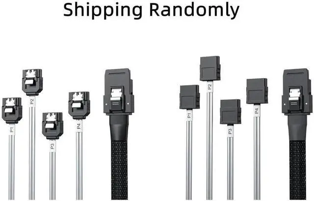 Alt view image 6 of 7 - 0.5M/1.6FT SFF-8087 Mini SAS Breakout Cable, Mini SAS to 4 SATA Fan-Out Cable, 6Gbps High Speed Cord for RAID Controllers, Servers and Storage Enclosures