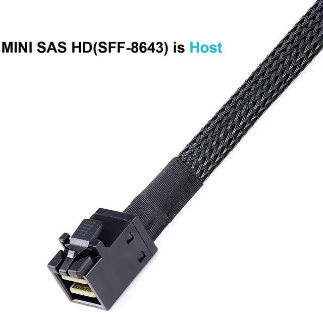 Alt view image 2 of 6 - 1M/3.3FT SFF-8643 Mini SAS to 4×SFF-8482 Breakout Cable, Mini SAS HD to SFF-8482 Hard Drive Cable with SATA Power Adapter