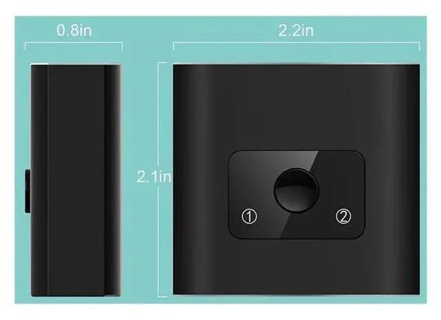 Alt view image 5 of 7 - YXwin Aluminum Bi-Directional HDMI Switch, 2 In 1 Out /1 In 2 Out HDMI Switcher, No External Power Needed, Supports 4K, 3D, 1080P for Xbox, PS4, Roku, HDTV